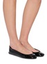 Figure View - Click To Enlarge - ALAÏA - Flat Flex Stretch Patent Ballerina