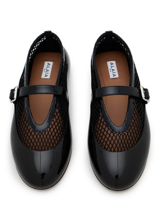 Detail View - Click To Enlarge - ALAÏA - La Ballerine Fishnet Mary Jane Flats