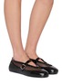 Figure View - Click To Enlarge - ALAÏA - La Ballerine Fishnet Mary Jane Flats