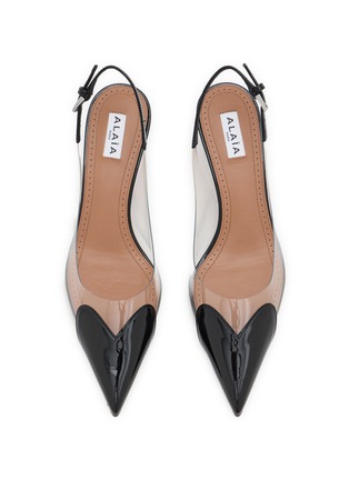 Detail View - Click To Enlarge - ALAÏA - Le Coeur 55 Patent Leather PVC Slingback Pumps
