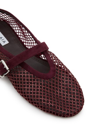 Detail View - Click To Enlarge - ALAÏA - La Ballerine Suede Mesh Mary Jane Flats
