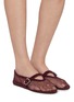 Figure View - Click To Enlarge - ALAÏA - La Ballerine Suede Mesh Mary Jane Flats