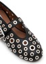 Detail View - Click To Enlarge - ALAÏA - La Ballerine Eyelet Embellished Leather Mary Jane Flats