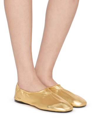 Figure View - Click To Enlarge - ALAÏA - Slipper Leather Ballerina Flats