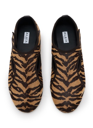 Detail View - Click To Enlarge - ALAÏA - Flat Flex Haircalf Leather Slippers