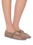 Figure View - Click To Enlarge - ALAÏA - La Ballerine Suede Mesh Mary Jane Flats