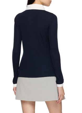 Back View - Click To Enlarge - SOUTHCAPE - Double Layered Long Sleeve Wool Top