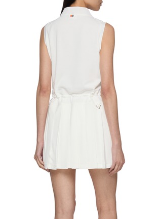 Back View - Click To Enlarge - SOUTHCAPE - Sleeveless Contrast Collar Pleated Dress
