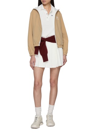 Figure View - Click To Enlarge - SOUTHCAPE - Sleeveless Contrast Collar Pleated Dress