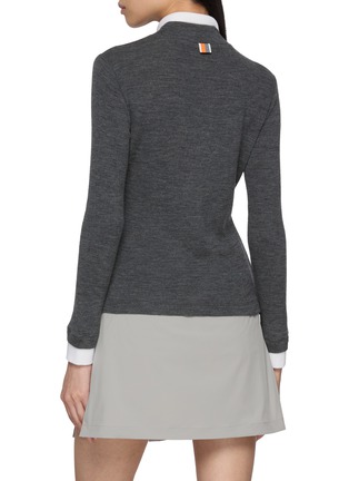 Back View - Click To Enlarge - SOUTHCAPE - Long Sleeve Contrast Collar Knit Base Layer Top