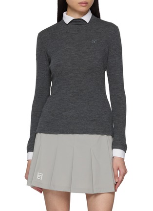 Main View - Click To Enlarge - SOUTHCAPE - Long Sleeve Contrast Collar Knit Base Layer Top