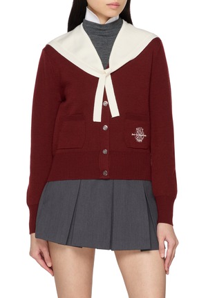 Main View - Click To Enlarge - SOUTHCAPE - Sailor Collar Wool Cardigan