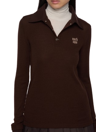  - SOUTHCAPE - Long Sleeve Logo Knit Polo Top