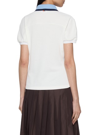 Back View - Click To Enlarge - SOUTHCAPE - Contrast Layered Collar Polo Shirt