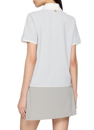 Back View - Click To Enlarge - SOUTHCAPE - Contrast Collar Polo Top