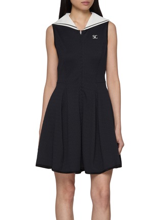 Main View - Click To Enlarge - SOUTHCAPE - Sleeveless Marine Sailor Jacquard Dress