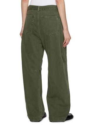 Back View - Click To Enlarge - RAG & BONE - Charlie Belted Cotton Denim Barrel Jeans