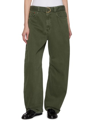 Main View - Click To Enlarge - RAG & BONE - Charlie Belted Cotton Denim Barrel Jeans