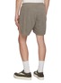 Back View - Click To Enlarge - RICK OWENS  - Melanged Elasticated Drawstring Waistband Cotton Shorts