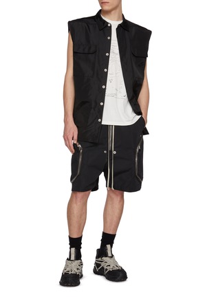 Figure View - Click To Enlarge - RICK OWENS  - Jumbo Sleeveless Nylon Canvas Shirt