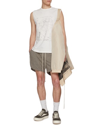 Figure View - Click To Enlarge - RICK OWENS  - Astrology Printed Cotton Tank Top