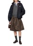 Figure View - Click To Enlarge - MIU MIU - Technical Gazar Midi Skirt