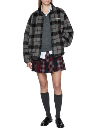 Figure View - Click To Enlarge - MIU MIU - Chequered Teddy Jacket