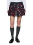MIU MIU Plaid Patchwork Pleated Wool Mini Skirt