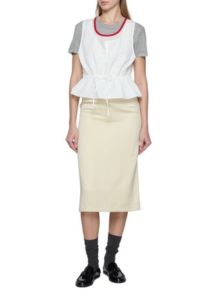 Figure View - Click To Enlarge - MIU MIU - Sleeveless Fiammato Drawstring Top