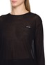  - MIU MIU - Long Sleeve Sheer Round Neck Jersey Top