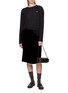 Figure View - Click To Enlarge - MIU MIU - Long Sleeve Sheer Round Neck Jersey Top