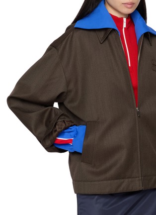  - MIU MIU - Contrast Collar Cuff Wool Bomber Jacket