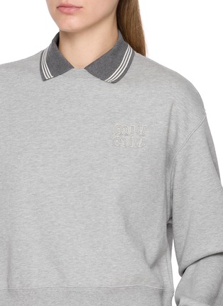 - MIU MIU - Embroidered Collar Mélange Sweater