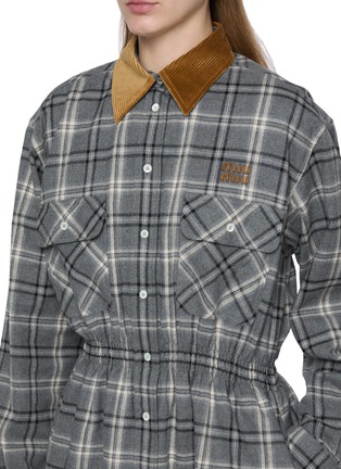  - MIU MIU - Chequered Flannel Cotton Mini Dress