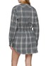 Back View - Click To Enlarge - MIU MIU - Chequered Flannel Cotton Mini Dress
