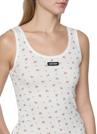  - MIU MIU - Ribbed Floral Cotton Jersey Tank Top