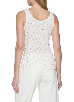 Back View - Click To Enlarge - MIU MIU - Ribbed Floral Cotton Jersey Tank Top