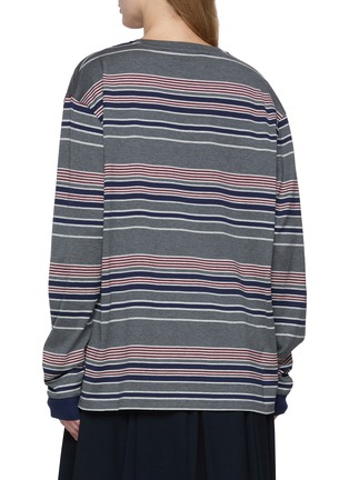 Back View - Click To Enlarge - MIU MIU - Long Sleeve Striped Jersey Top