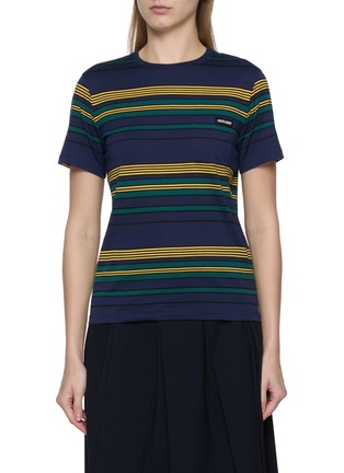 Main View - Click To Enlarge - MIU MIU - Striped Cotton Jersey T-Shirt