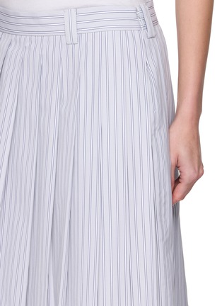  - MIU MIU - Pleated Striped Midi Poplin Skirt
