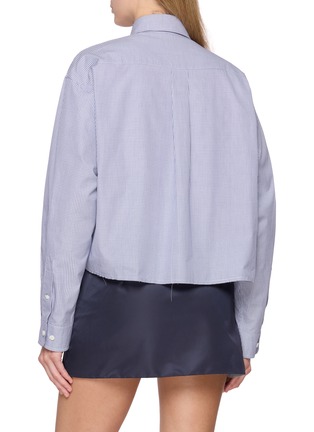 Back View - Click To Enlarge - MIU MIU - Chequered Cotton Poplin Shirt
