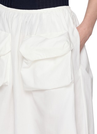  - MIU MIU - Popeline Fiammmato Cotton Linen Midi Skirt