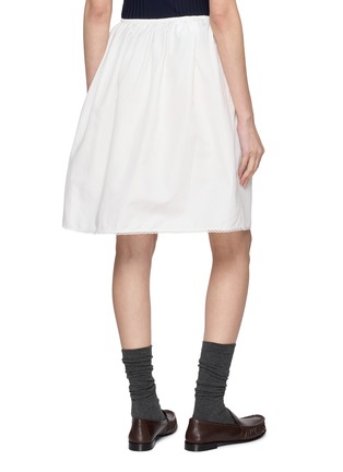 Back View - Click To Enlarge - MIU MIU - Popeline Fiammmato Cotton Linen Midi Skirt