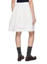 Back View - Click To Enlarge - MIU MIU - Popeline Fiammmato Cotton Linen Midi Skirt