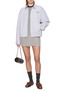 Figure View - Click To Enlarge - MIU MIU - Ribbed Logo Patch Cotton Jersey Mini Dress