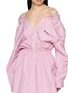  - MIU MIU - Popeline Off Shoulder Wool Blend Shirt Dress