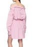 Back View - Click To Enlarge - MIU MIU - Popeline Off Shoulder Wool Blend Shirt Dress