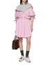 Figure View - Click To Enlarge - MIU MIU - Popeline Off Shoulder Wool Blend Shirt Dress