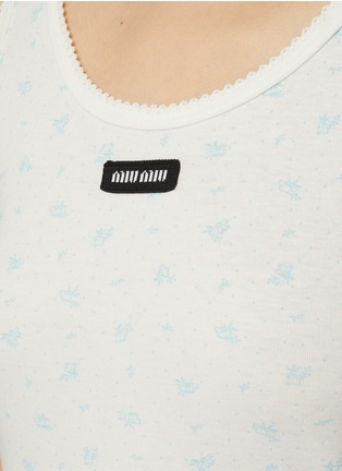  - MIU MIU - Costina Floral Print Ribbed Cotton Jersey Tank Top