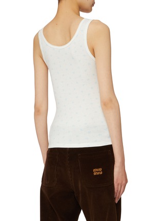 Back View - Click To Enlarge - MIU MIU - Costina Floral Print Ribbed Cotton Jersey Tank Top